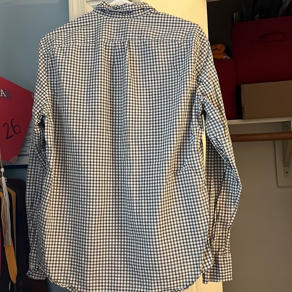 J. Crew Black & White Checkered Button Down Untucked Stretch Mens Shirt - Picture 3 of 3